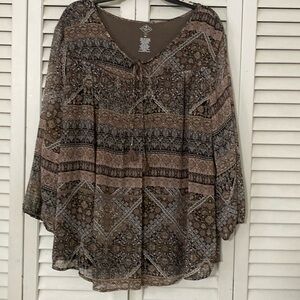 Women’s long sleeve Eve Tribal print Tunic Size 3X